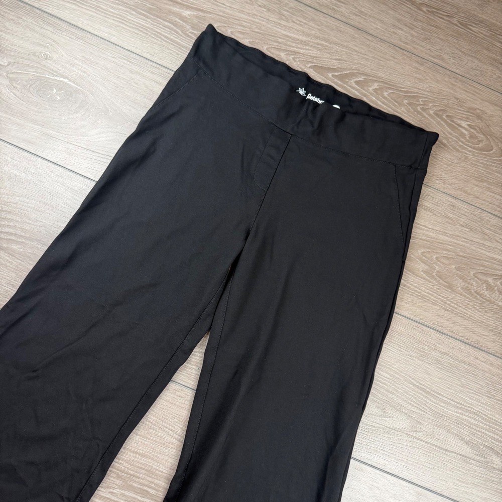Betabrand Womens Dress Pant Yoga Pants Wide Leg Black 2XL Petite